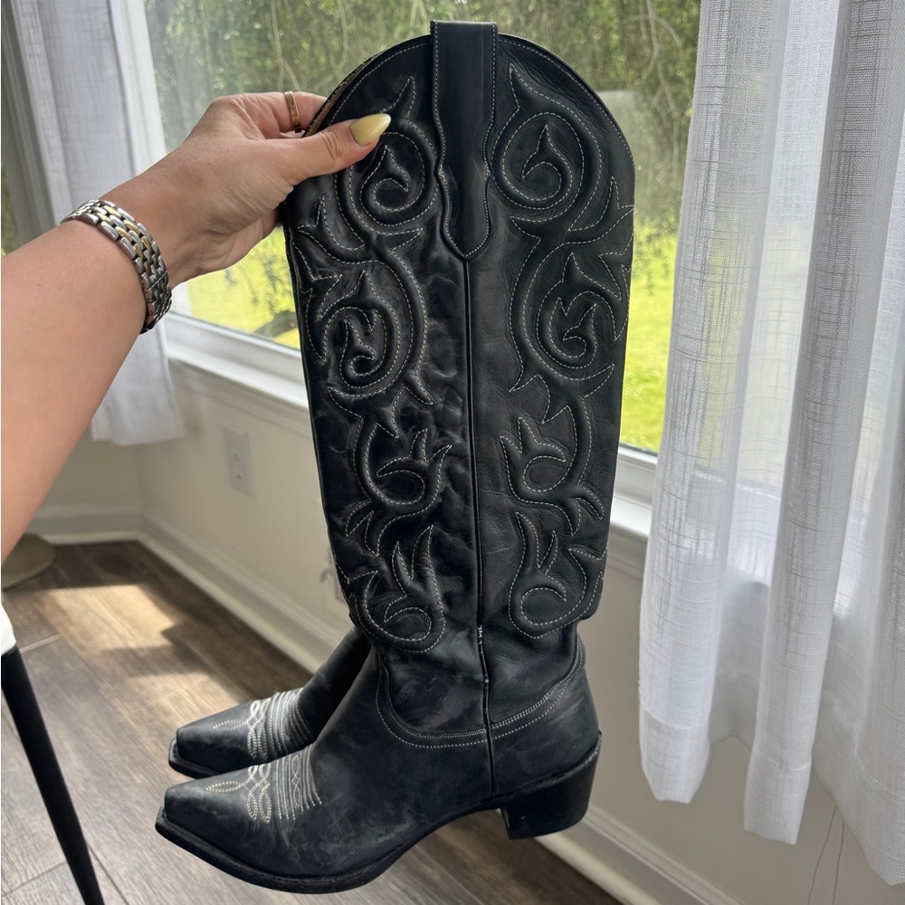 Stetson Black Embroidered Women's Boots
